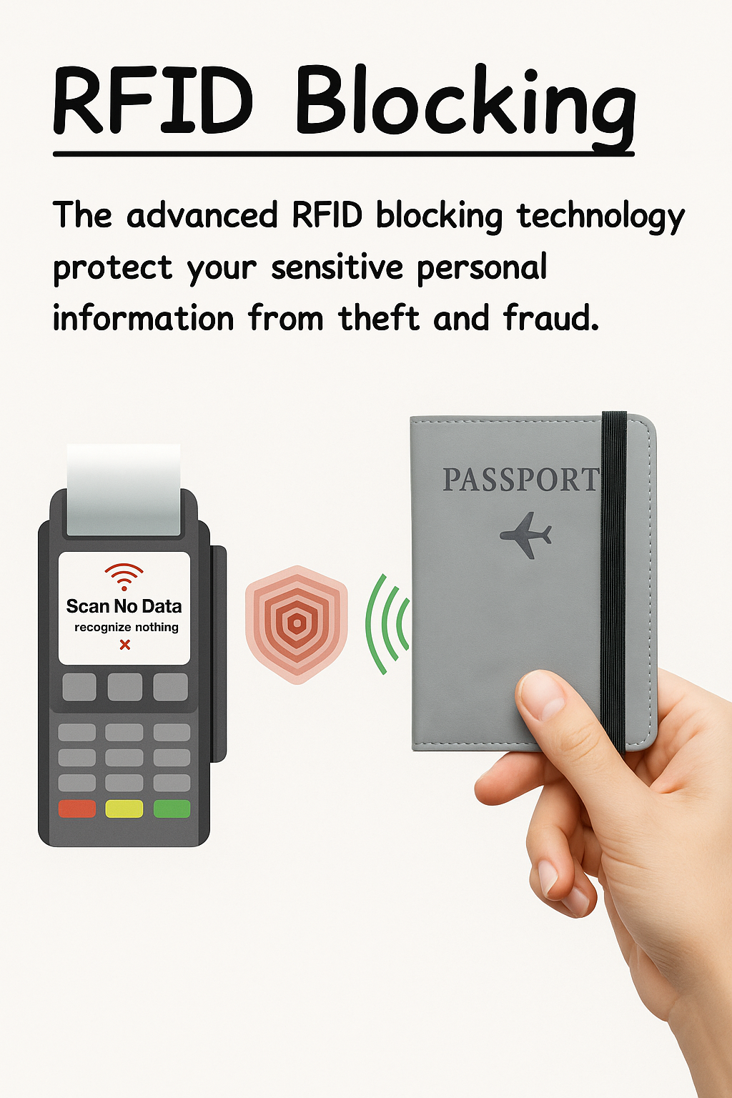 Zafty | Paspoort portemonnee | RFID-bescherming | 1+1 GRATIS!
