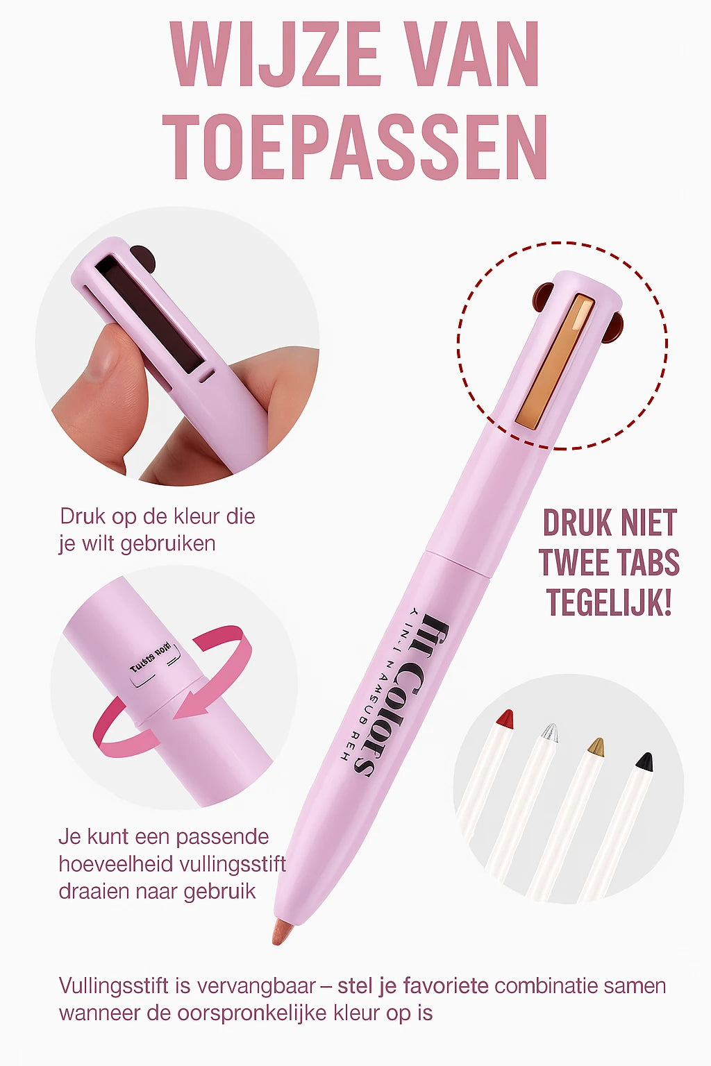 Fit Colors | 4-in-1 Multifunctionele Make-up Pen - Willemijnswinkel
