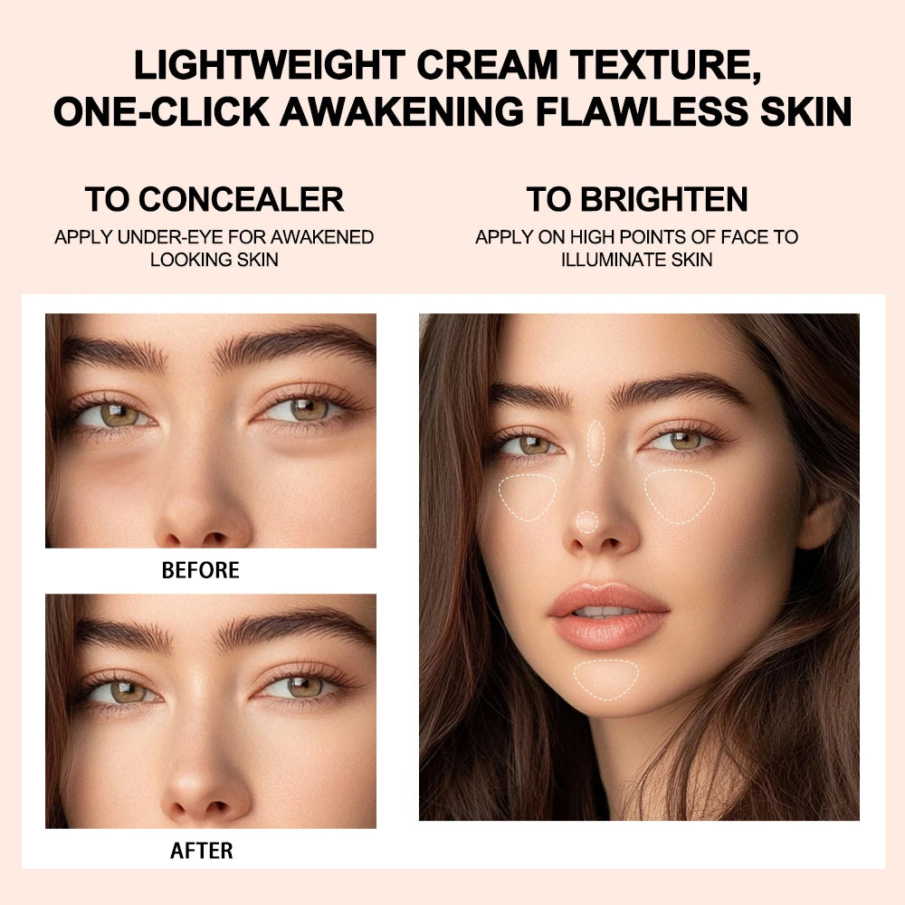 Lakerain | Concealerpen met 3 kleuren | Vloeibare foundation | Verbergt acne en donkere kringen - Willemijnswinkel