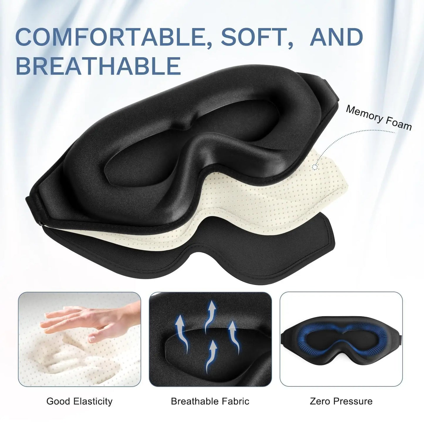 Rustiva | 3D Slaapmasker (2 stuks) - Willemijnswinkel