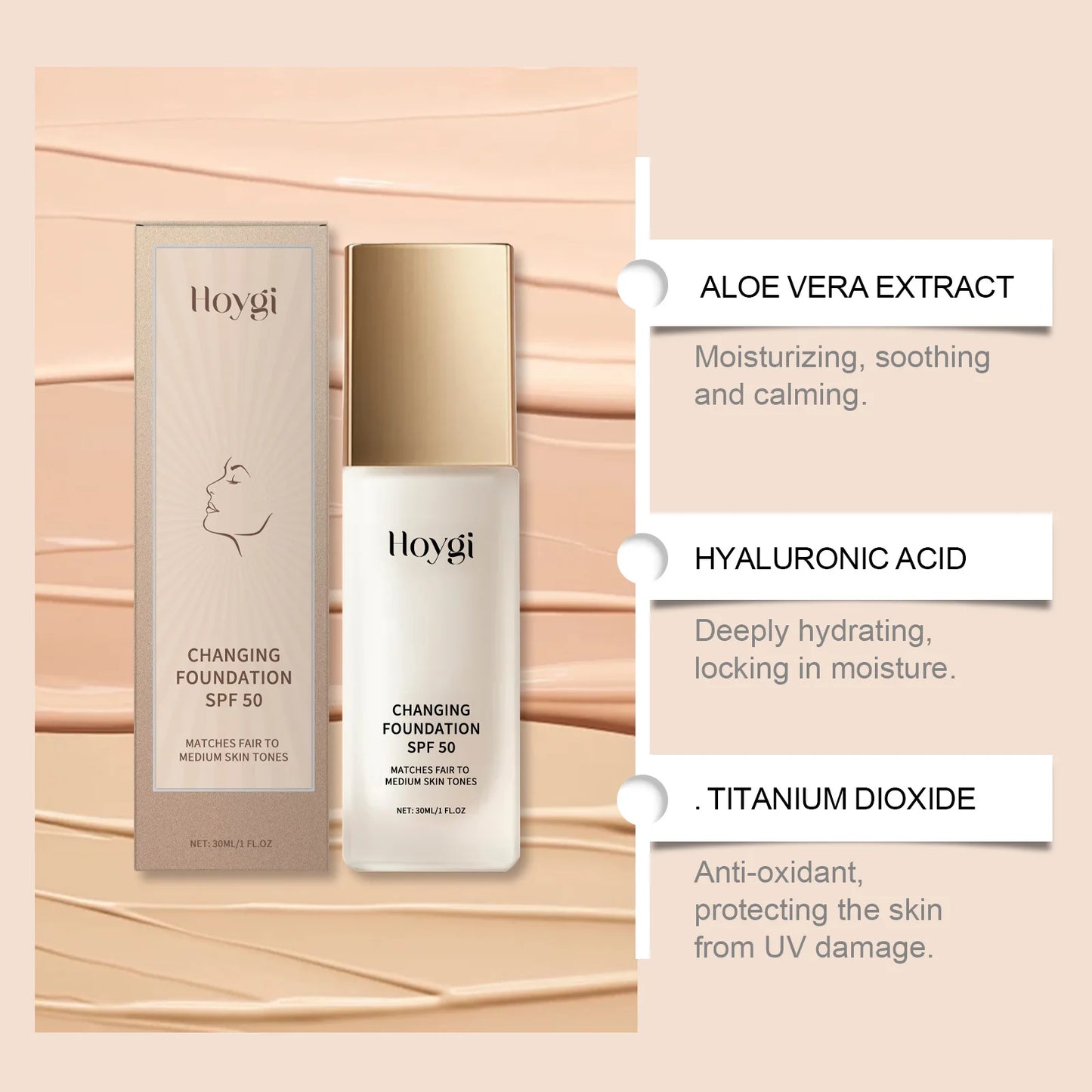 HOYGI Waterdichte Foundation met SPF-50 bescherming - Willemijnswinkel